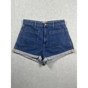 Rolla's Utility Shorts Women's Size 29/11 Blue Rolled Cuffs Front Patch Pockets